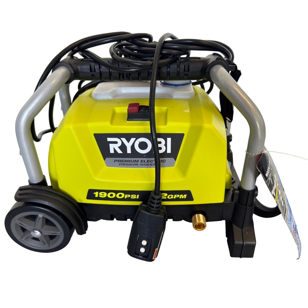Ryobi 1900 PSI 1.2 GPM Electric Pressure Washer RY1419MT Yellow Black Portable